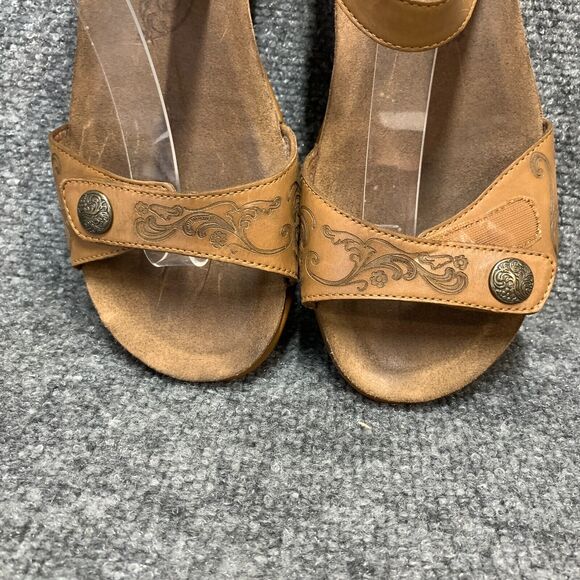 Dansko Womens Paola Leather Tooled Cork Slingback Sandals US 10 EU 40 Strappy - Picture 3 of 15